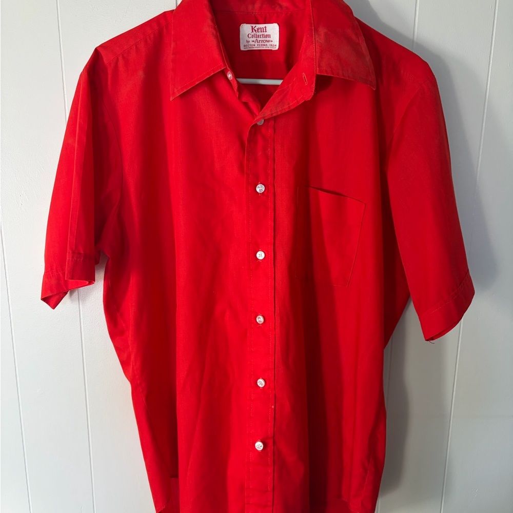 Kent by Arrow ‘70’s Vintage Men's Red Shirt
